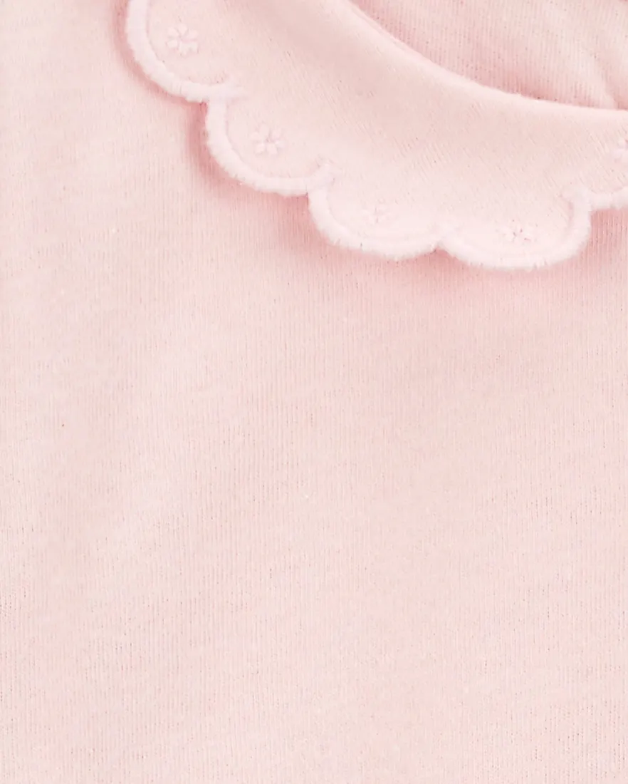 Outra vista de Body gola boneca bebê menina - Rosa Claro
