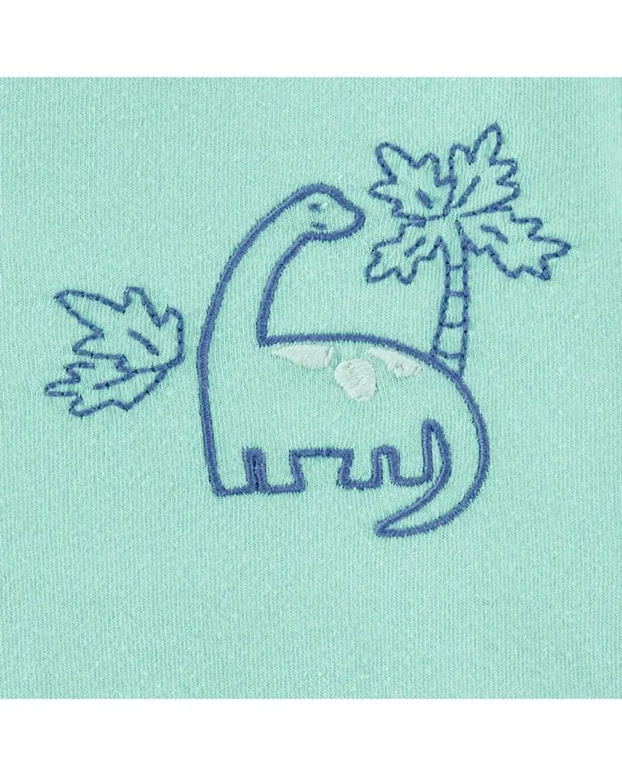 Outra vista de Conjunto curto infantil 2 peças dino pegadas multicor