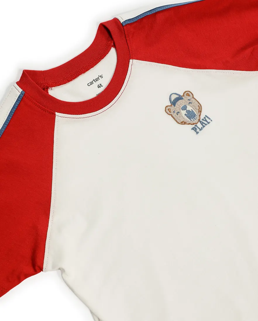 Outra vista de Camiseta infantil ursinho - branca