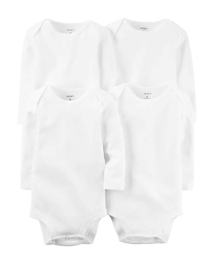 Outra vista de Kit body bebê 9 peças manga longa e regata branco