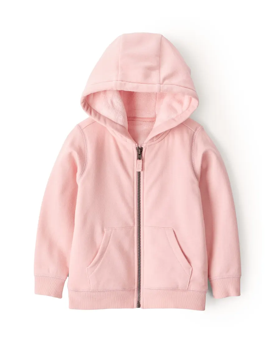 Blusa de moletom infantil com pelúcia - rosa