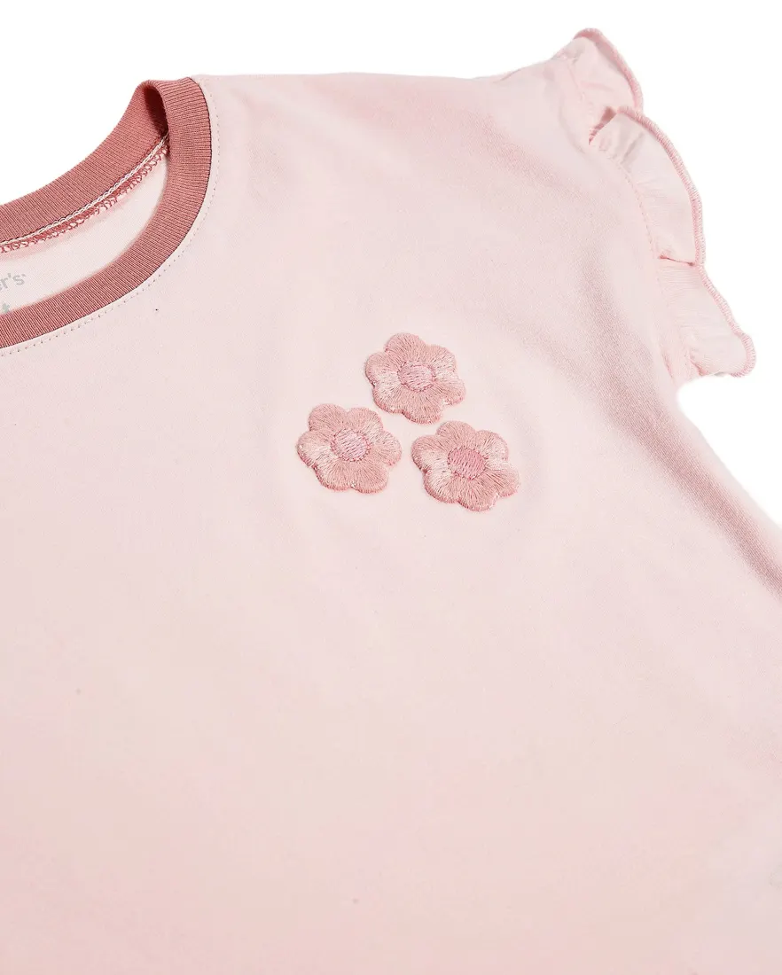 Outra vista de Camiseta infantil menina florzinhas