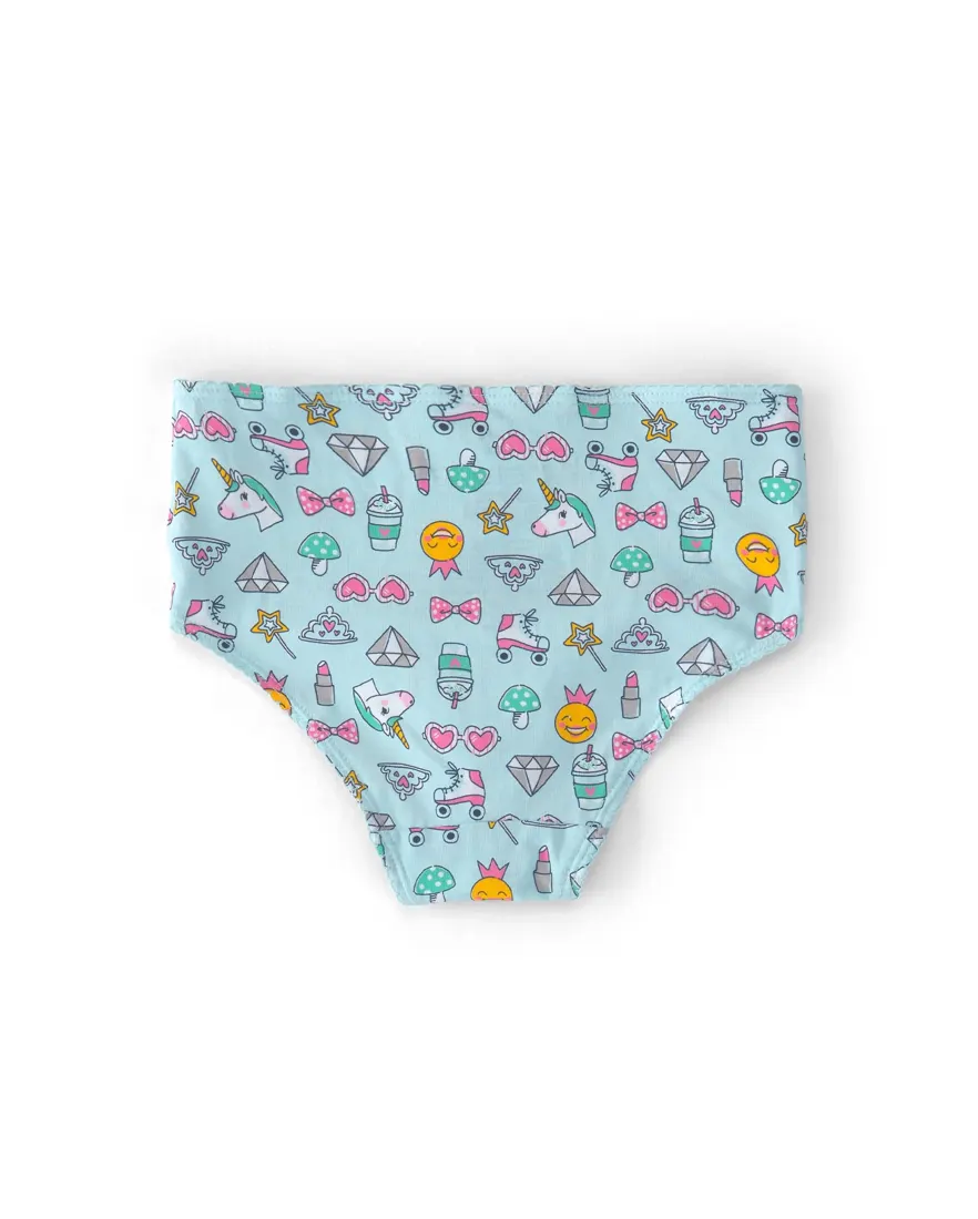 Outra vista de Kit calcinha infantil 7 peças unicórnios - multicor