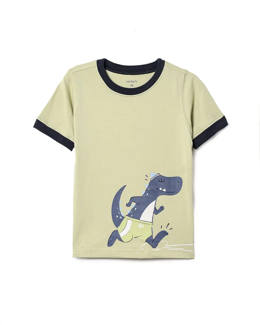 Outra vista de Conjunto infantil menino em algodão dinossauro 2 peças - Multicor