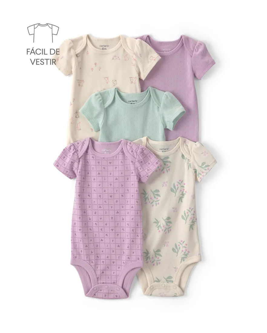 Outra vista de Enxoval bebê menina em algodão floral 12 peças - Multicor