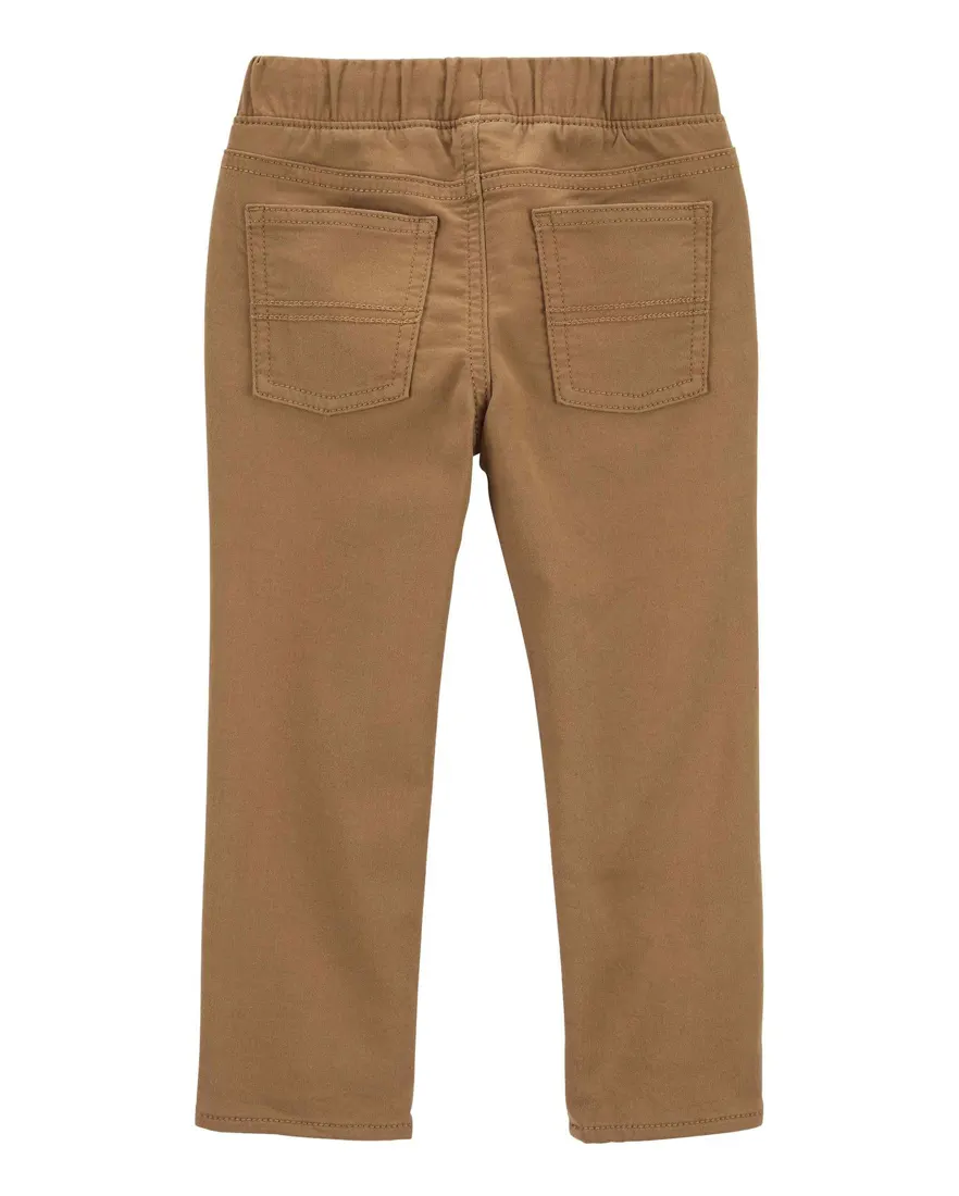 Outra vista de Calça jeans color infantil reta com cordão marrom