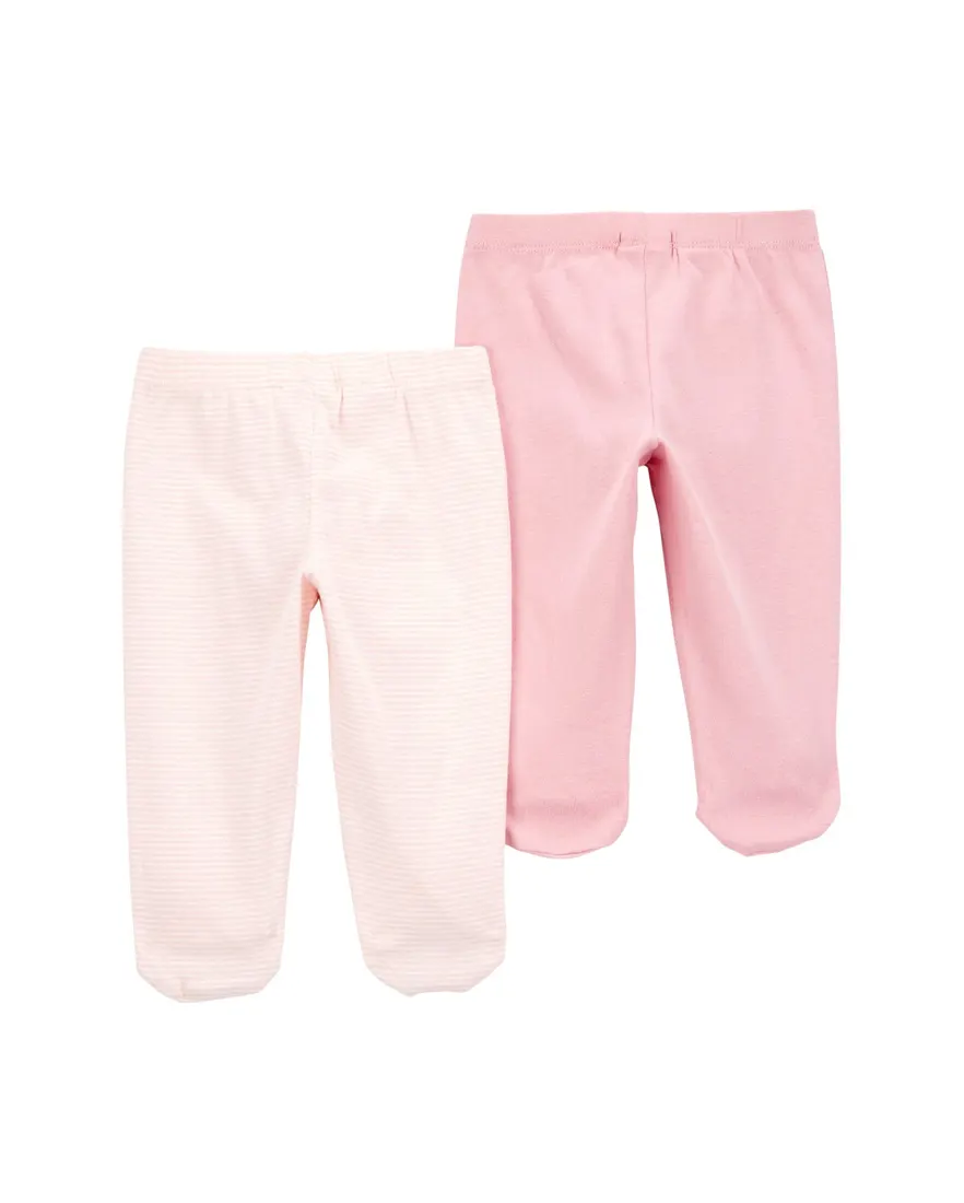 Outra vista de Kit calça bebê 2 peças com pezinhos - multicor