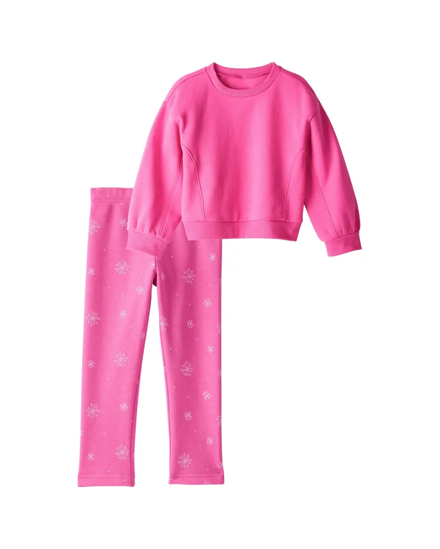 Conjunto longo infantil 2 peças neve - rosa