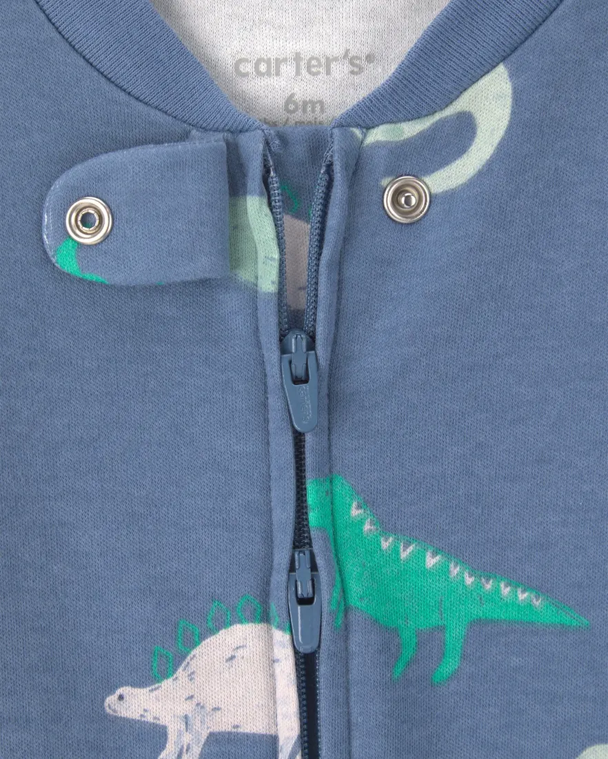 Outra vista de Macacão bebê com pezinho estampado - Azul