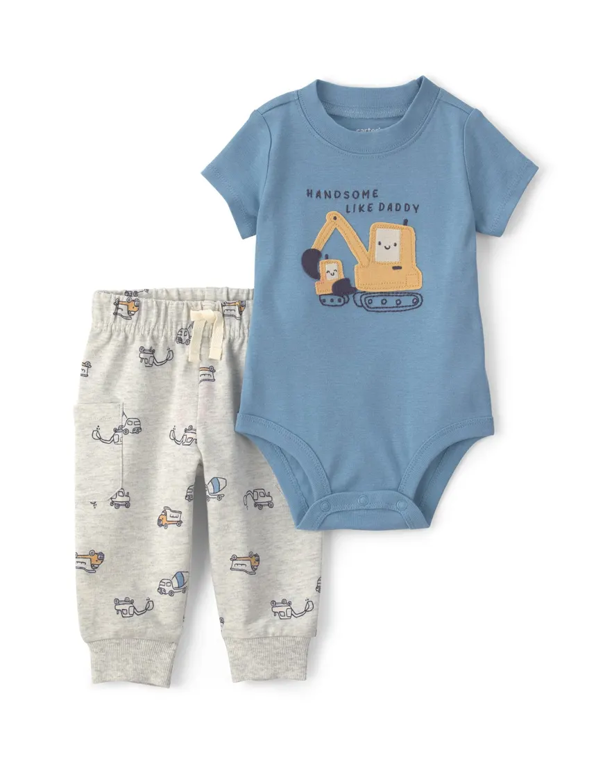Conjunto longo bebê 2 peças estampado - Multicor