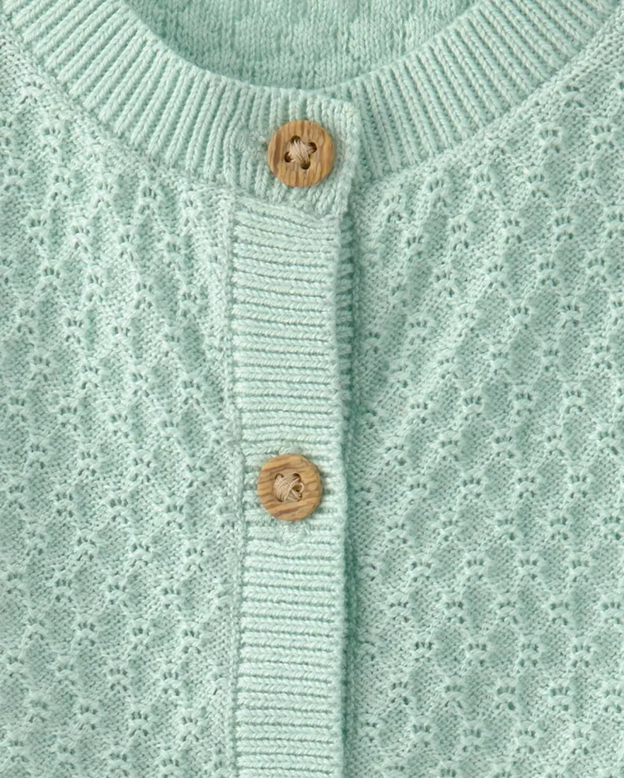Outra vista de Conjunto curto bebê 2 peças texturizado - Verde