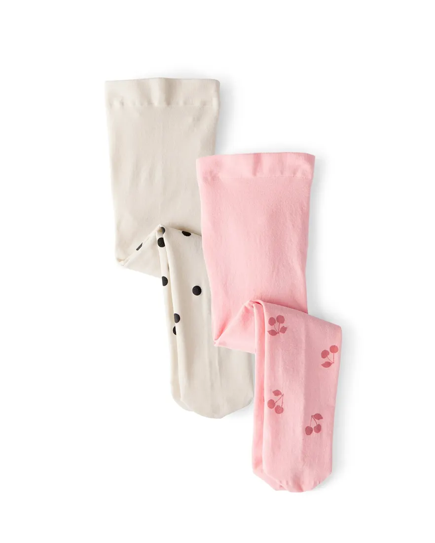 Kit meia-calça bebê 2 peças estampadas - multicor