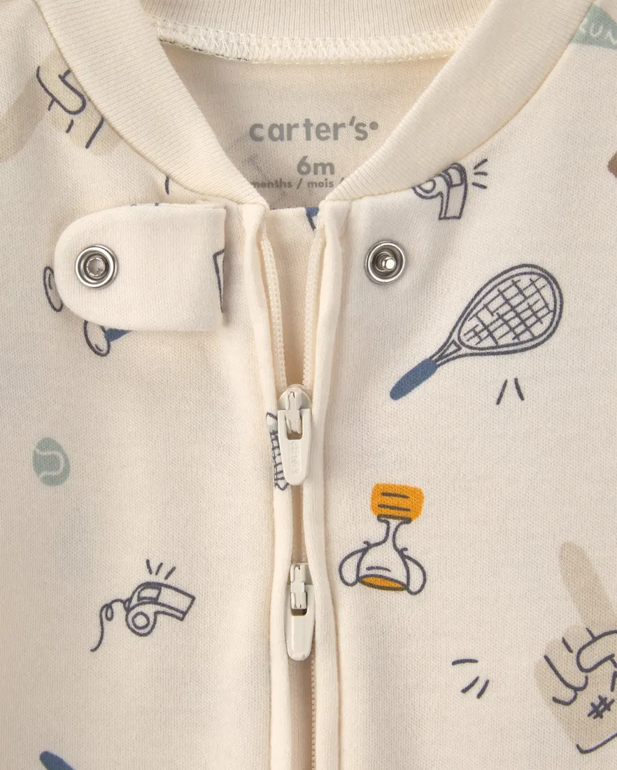 Outra vista de Macacão bebê com pé estampado - Bege