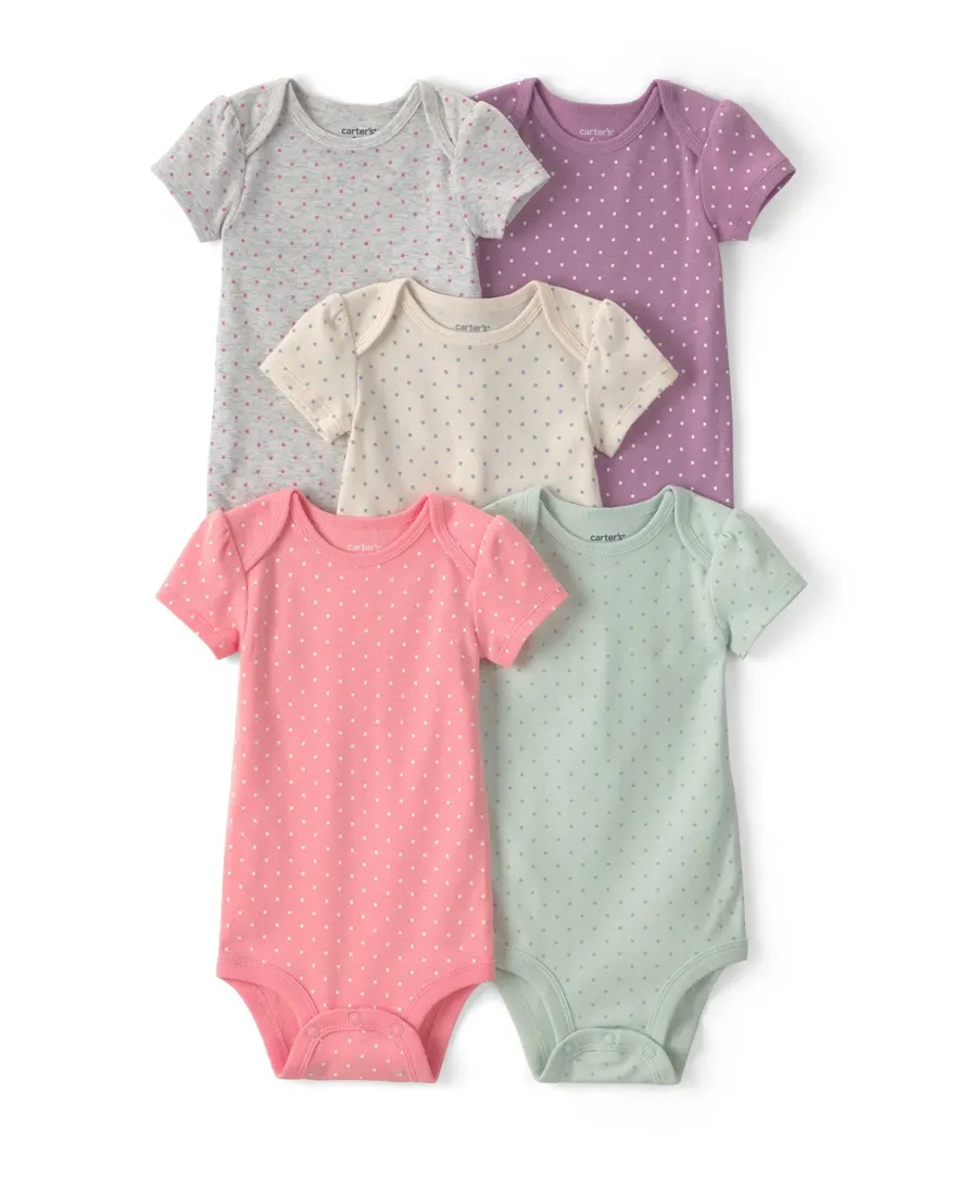 Outra vista de Kit body bebê 5 peças poás - Multicor