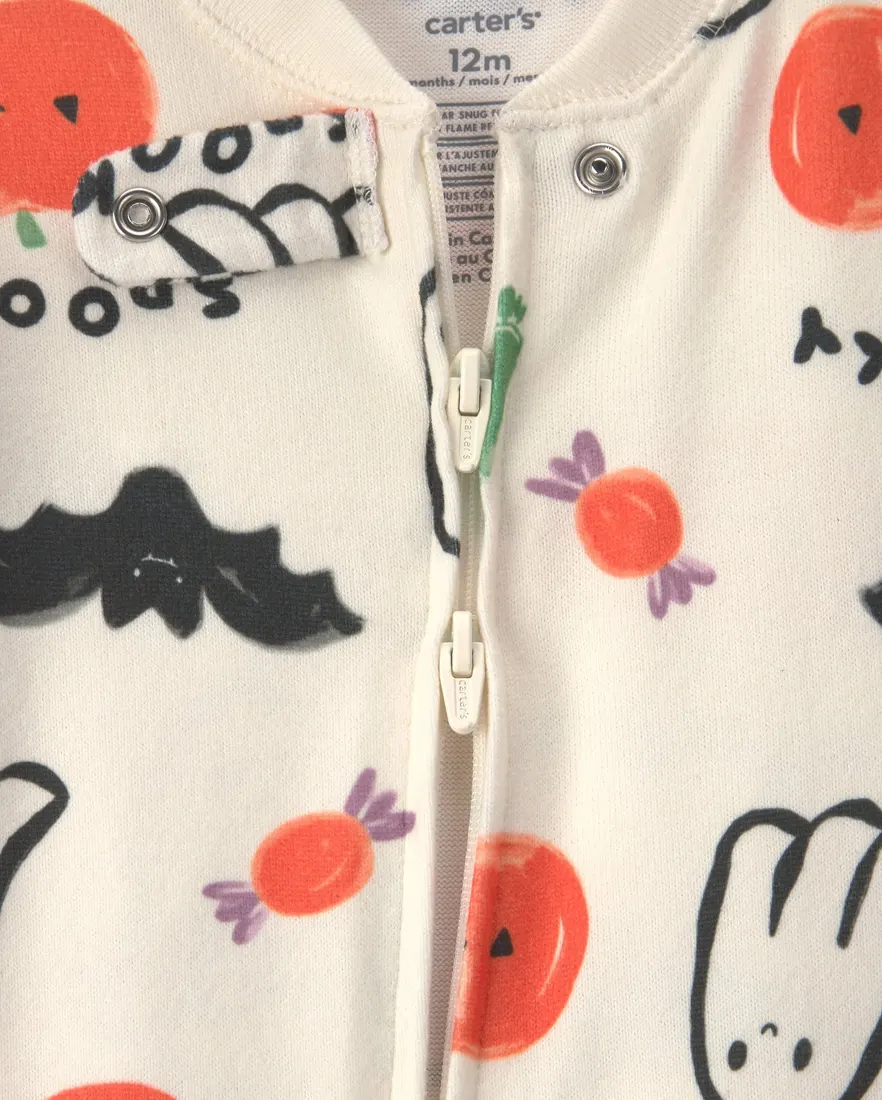Outra vista de Macacão pijama bebê menino Halloween - Bege