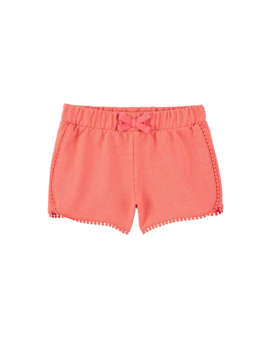 Short infantil com laço e aplicações- laranja