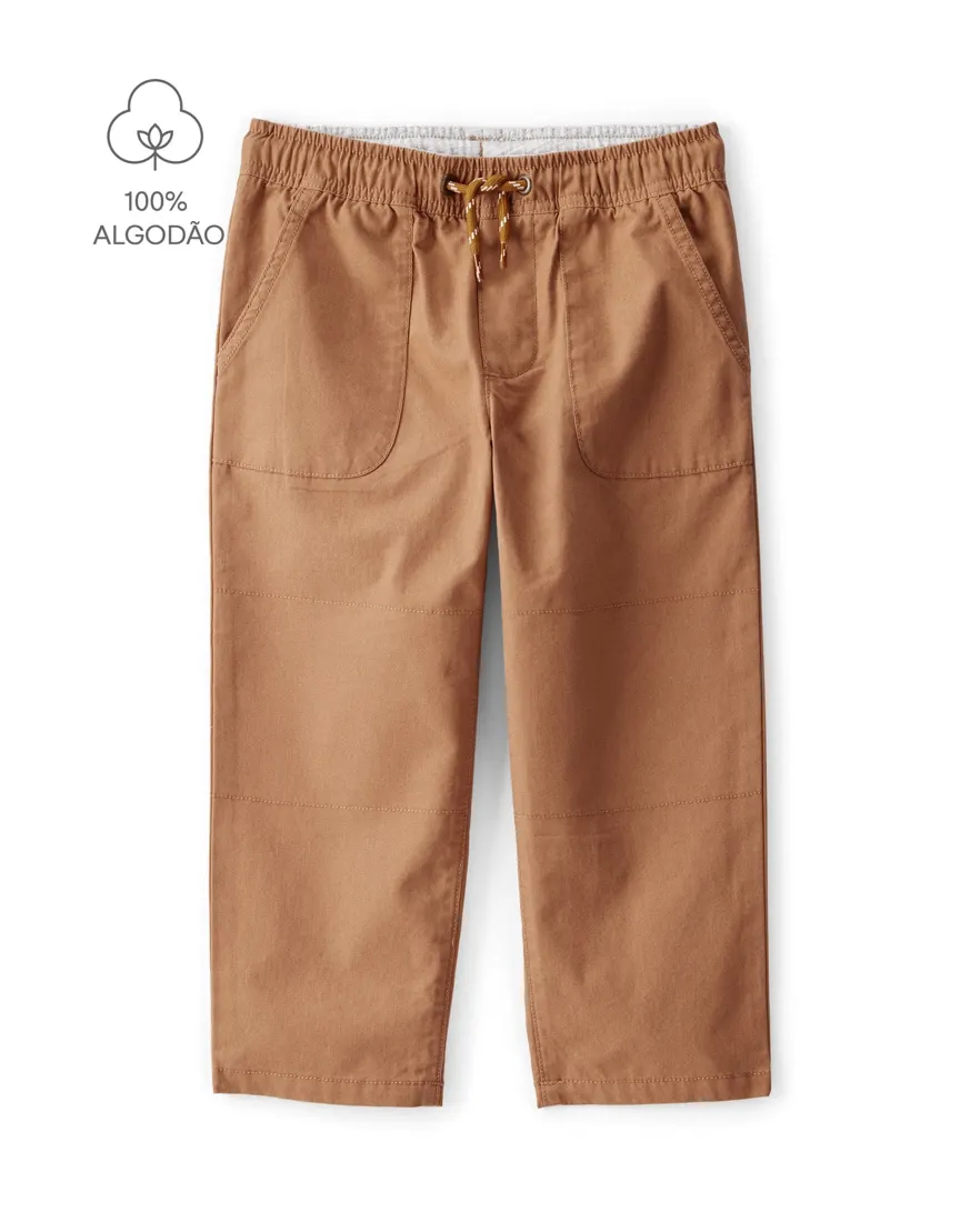 Calça infantil bolso cargo - marrom