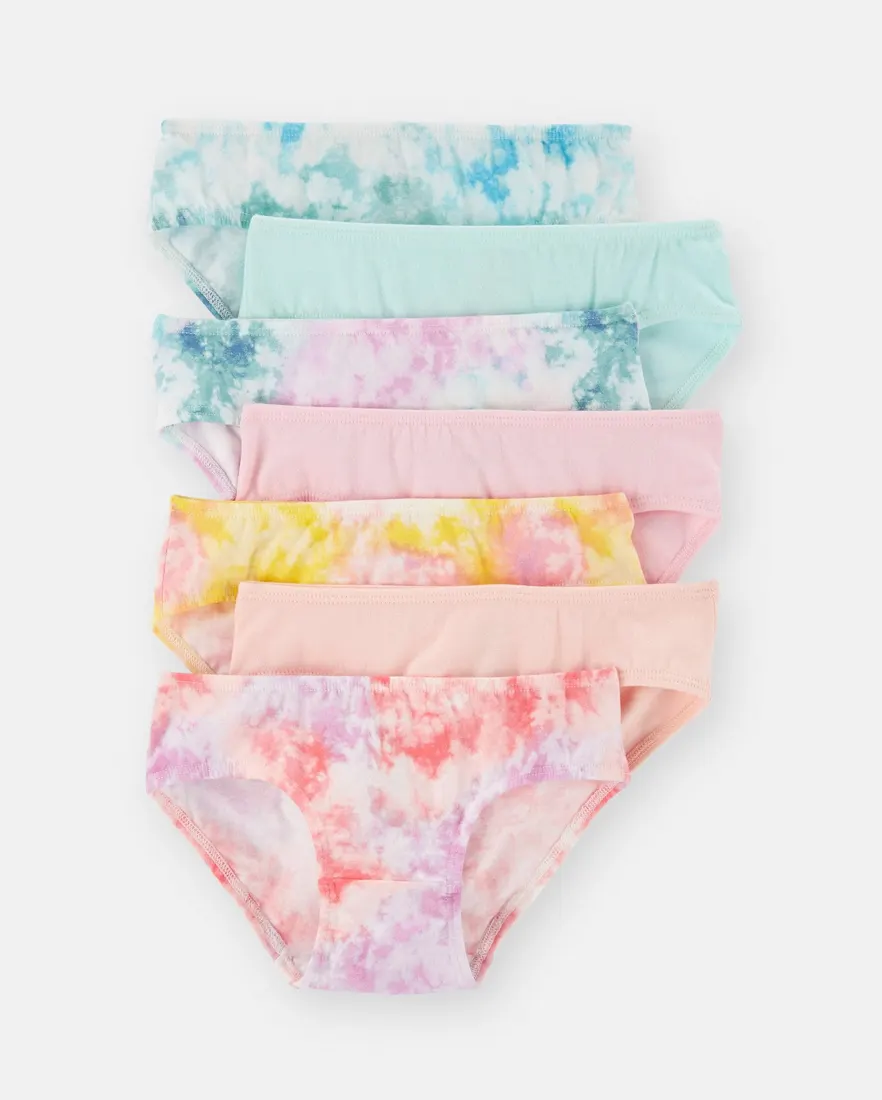 Outra vista de Kit calcinha infantil 7 peças tie-dye - multicor
