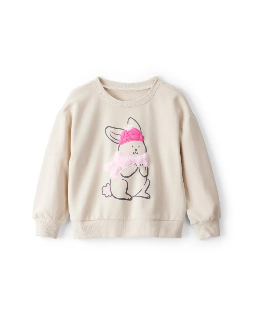 Outra vista de Conjunto longo infantil 2 peças coelhinho - bege