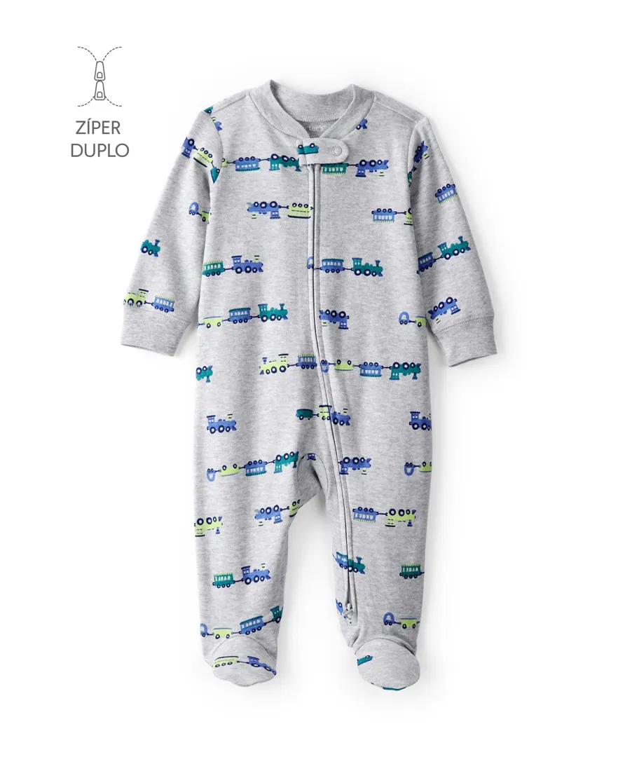 Macacão bebê menino com pezinho estampado