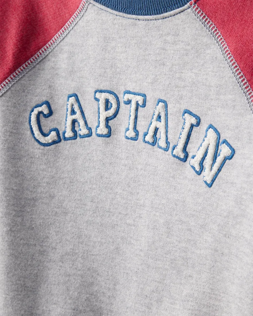 Outra vista de Blusa de moletom infantil raglan captain - multicor