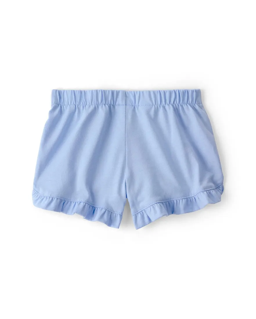 Outra vista de Kit short bebê 2 peças com babados - Multicor