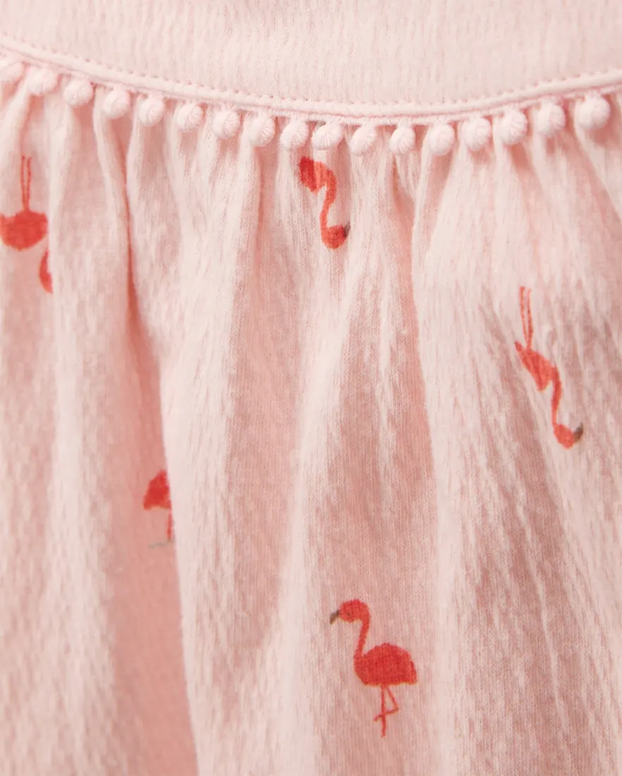 Outra vista de Regata infantil texturizada flamingo - rosa