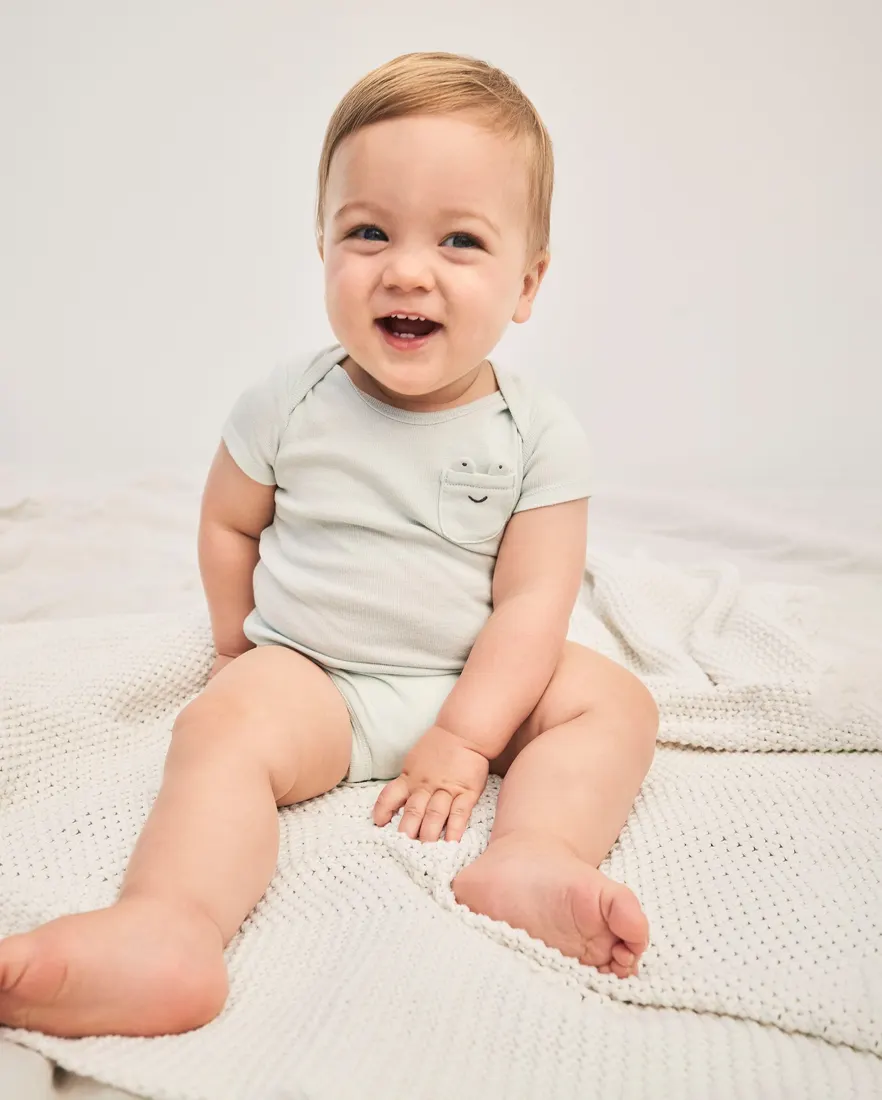 Outra vista de Kit body bebê 5 peças bichinhos - multicor