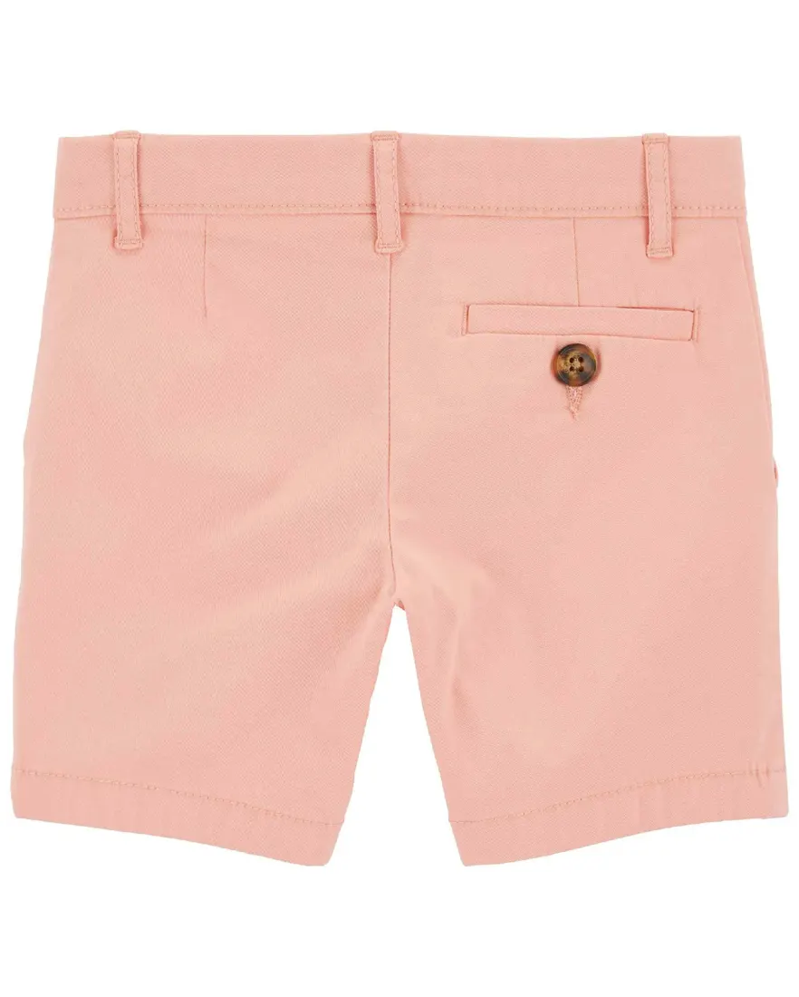 Outra vista de Bermuda sarja infantil com 3 bolsos laranja