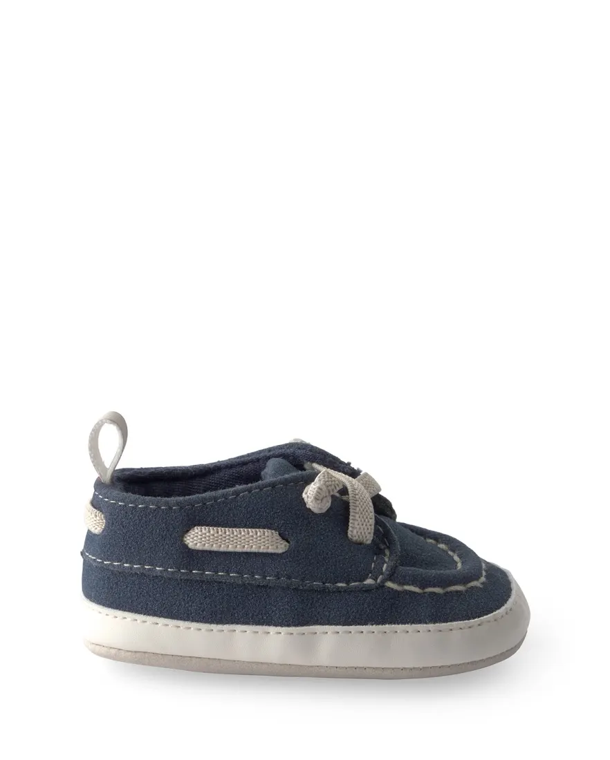 Mocassim bebê pespontado - azul