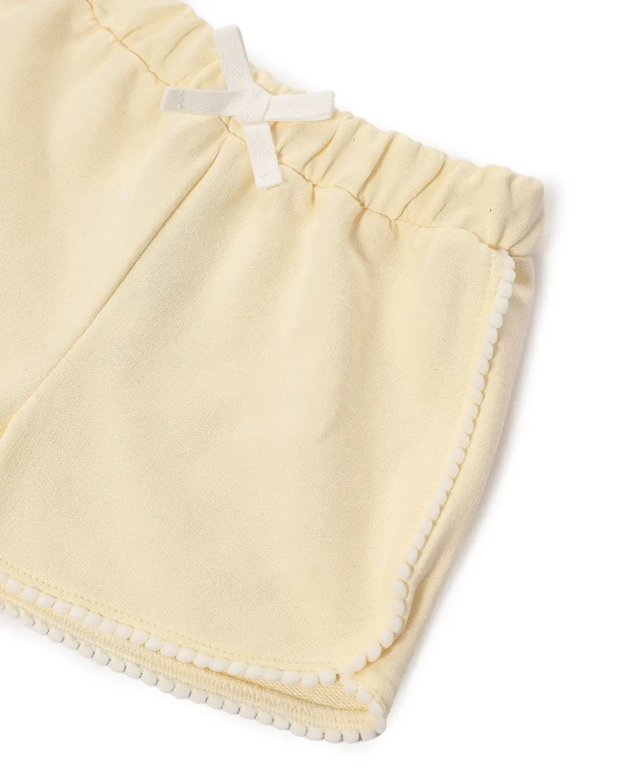 Outra vista de Short infantil menina em algodão - Amarelo Claro