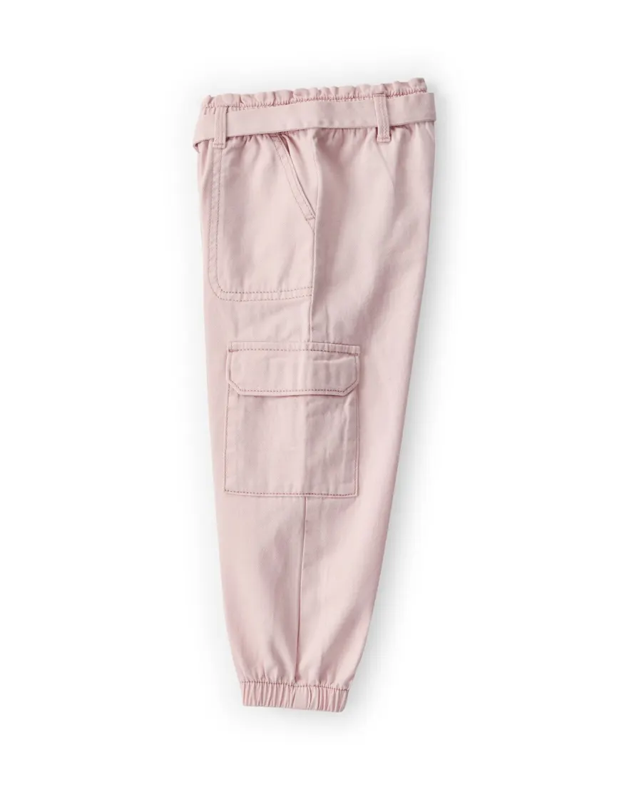 Outra vista de Calça infantil clochard cargo - rosa