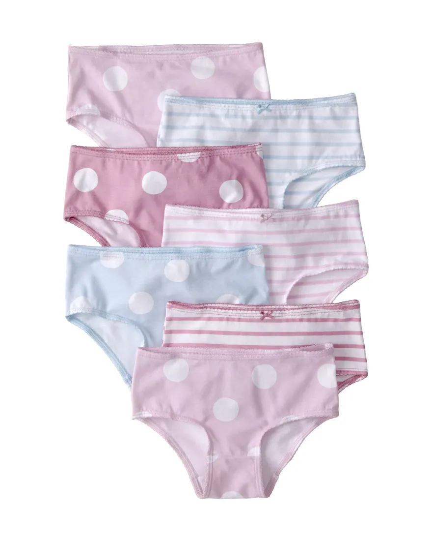 Kit calcinha infantil 7 peças estampadas - multicor