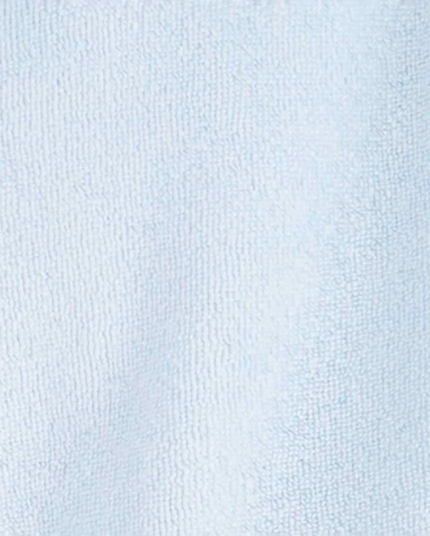 Outra vista de Roupão de banho bebê ursinho com capuz atoalhado azul
