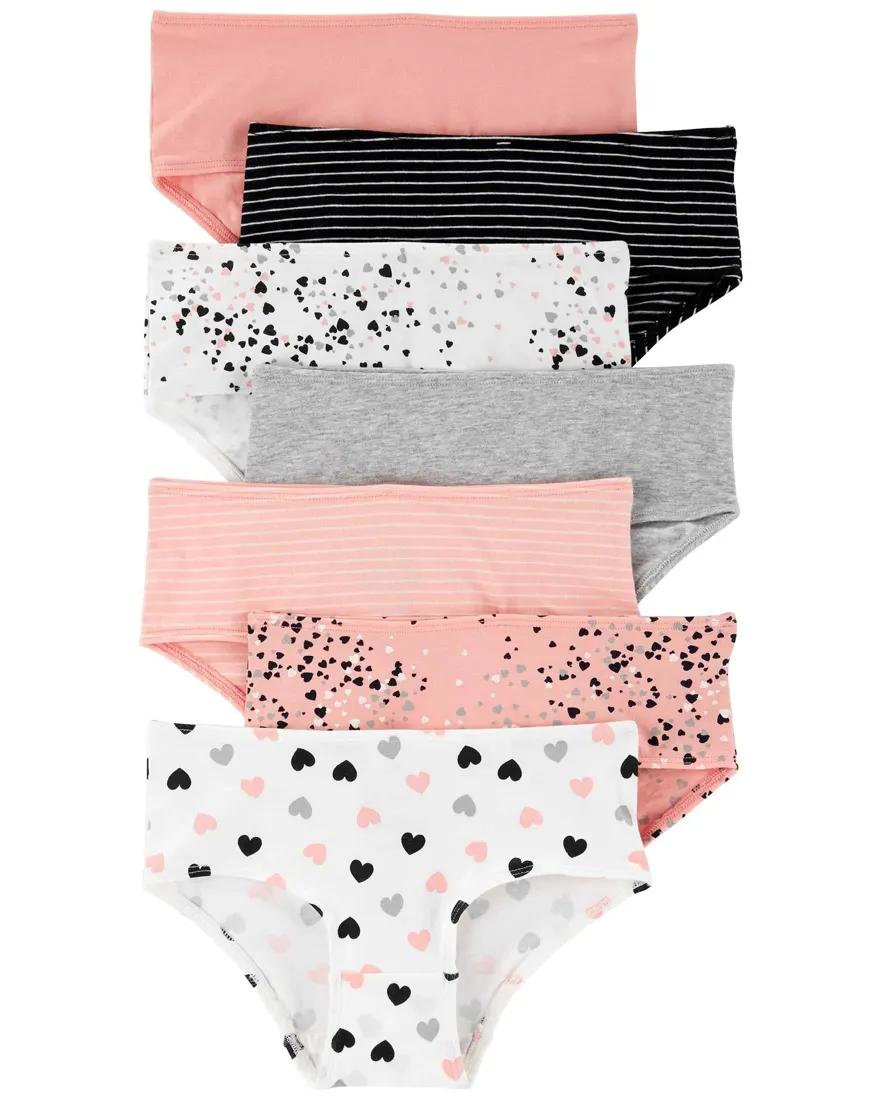 Outra vista de Kit calcinha infantil menina estampada 14 peças - Multicor