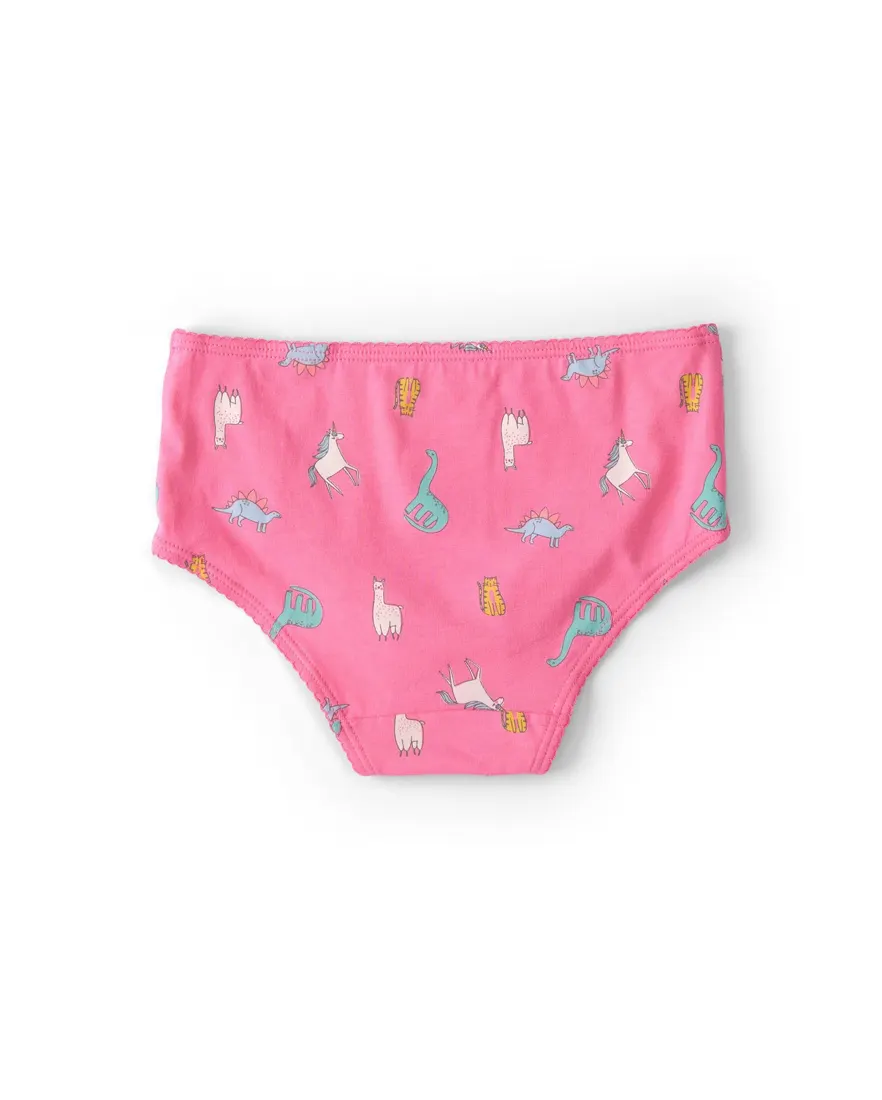 Outra vista de Kit calcinha infantil 7 peças estampas variadas - multicor
