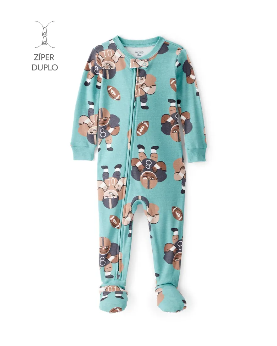 Macacão pijama infantil futebol americano - azul