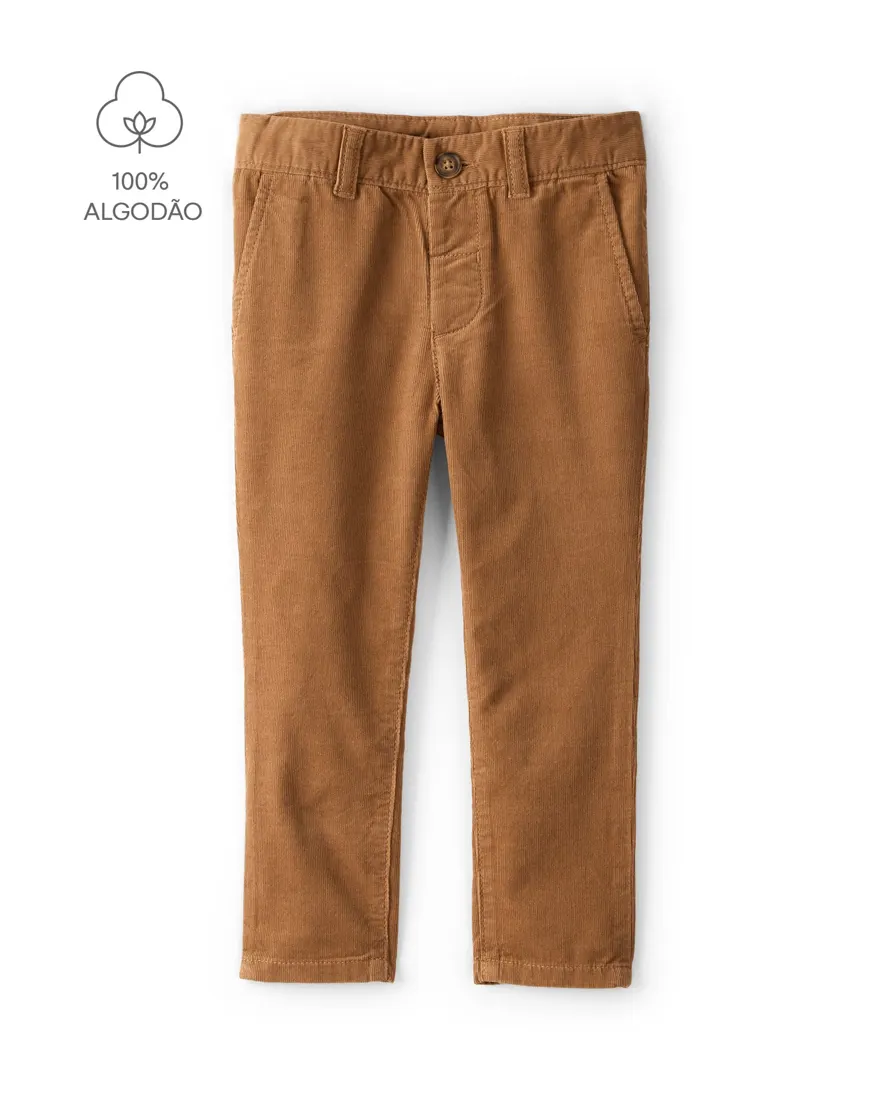 Calça infantil veludo cotelê - marrom