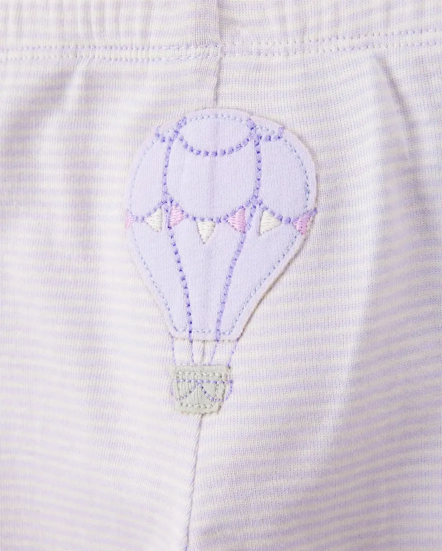 Outra vista de Conjunto longo bebê 3 peças balões lilás