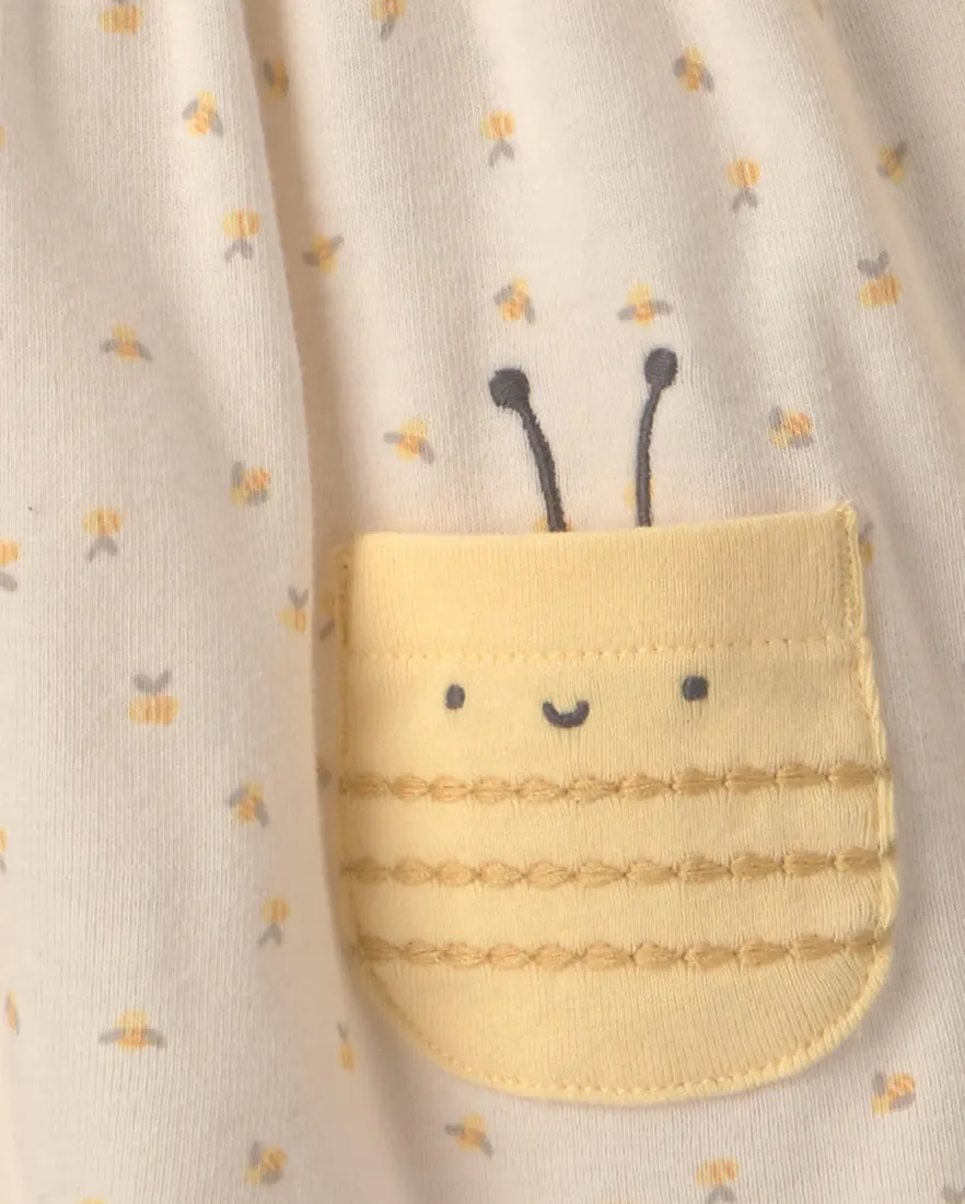 Outra vista de Kit vestido bebê 2 peças estampado - Multicor
