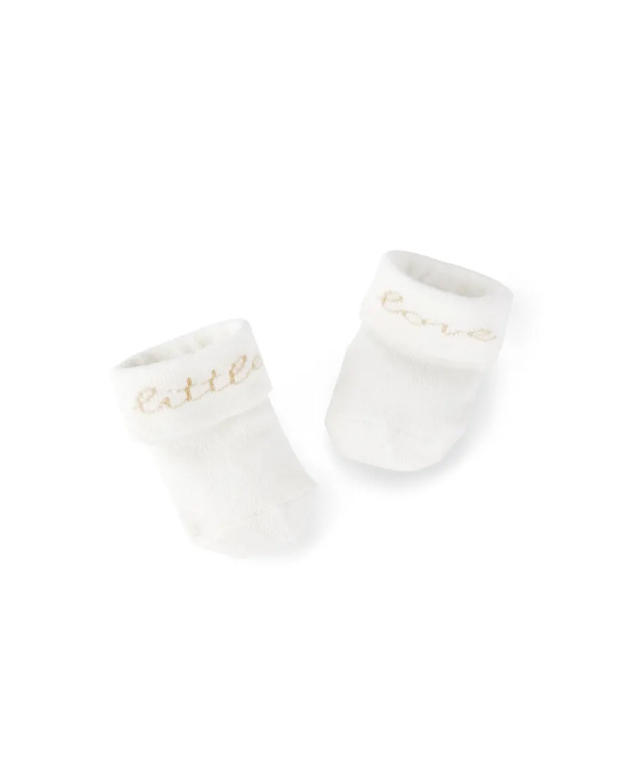 Outra vista de Kit meia bebê 2 pares punho delicado multicor