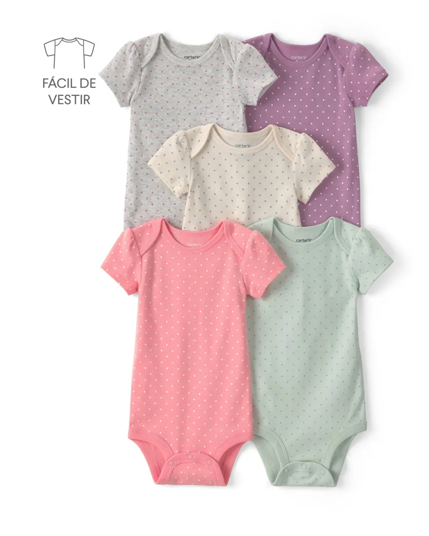 Kit body bebê 5 peças poás - Multicor