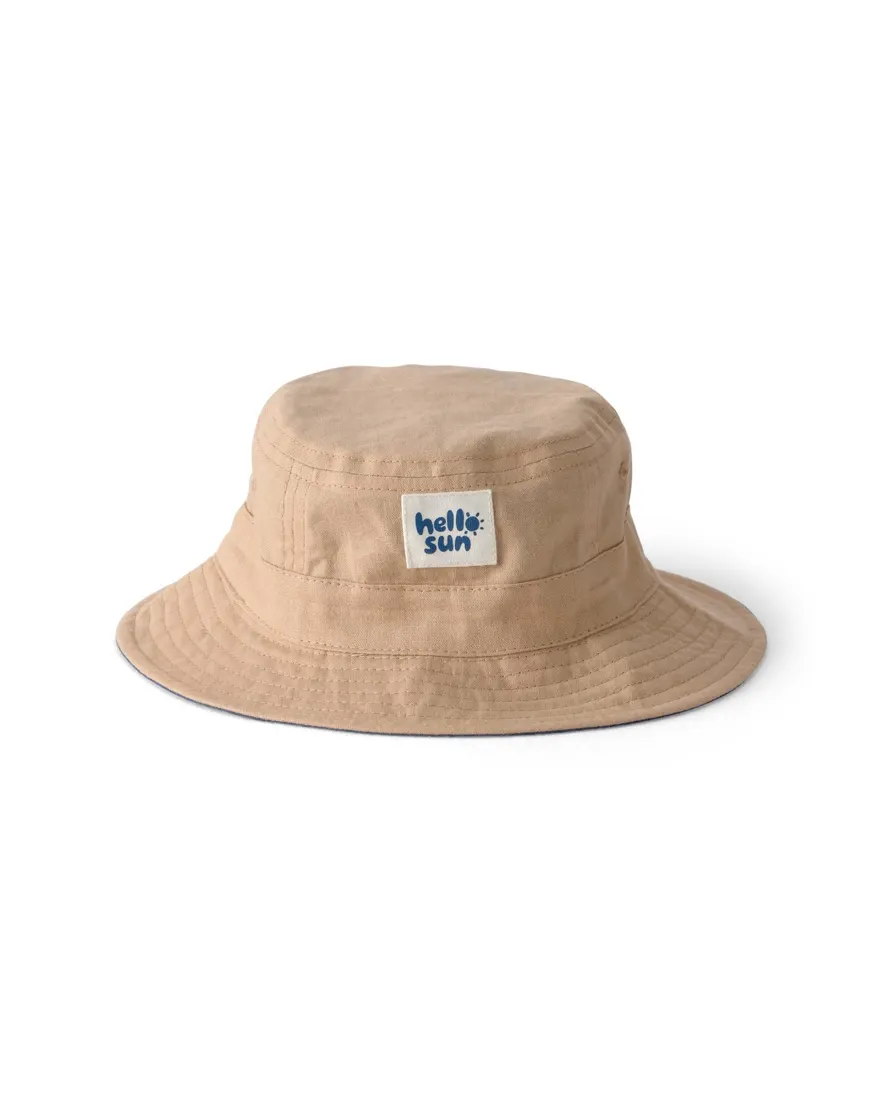 Outra vista de Chapéu bucket bebê pespontado - Bege