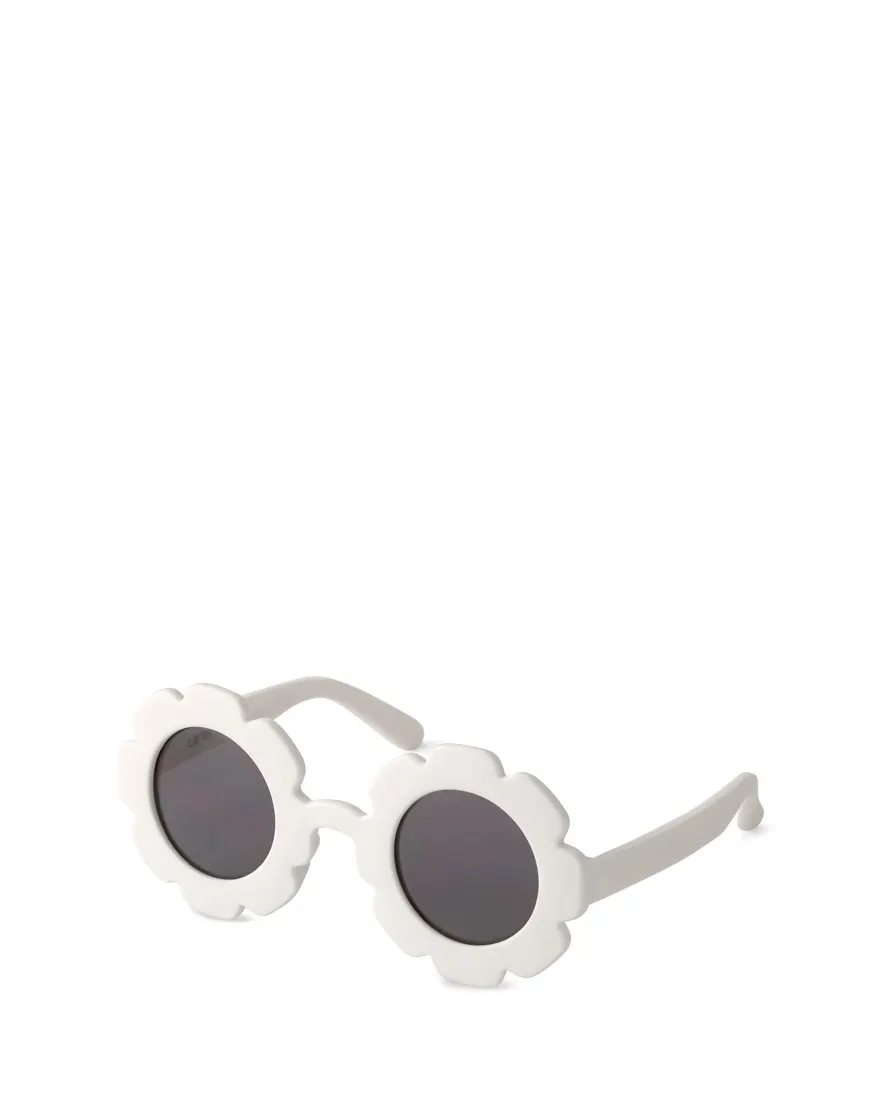 Óculos de sol infantil floral - branco