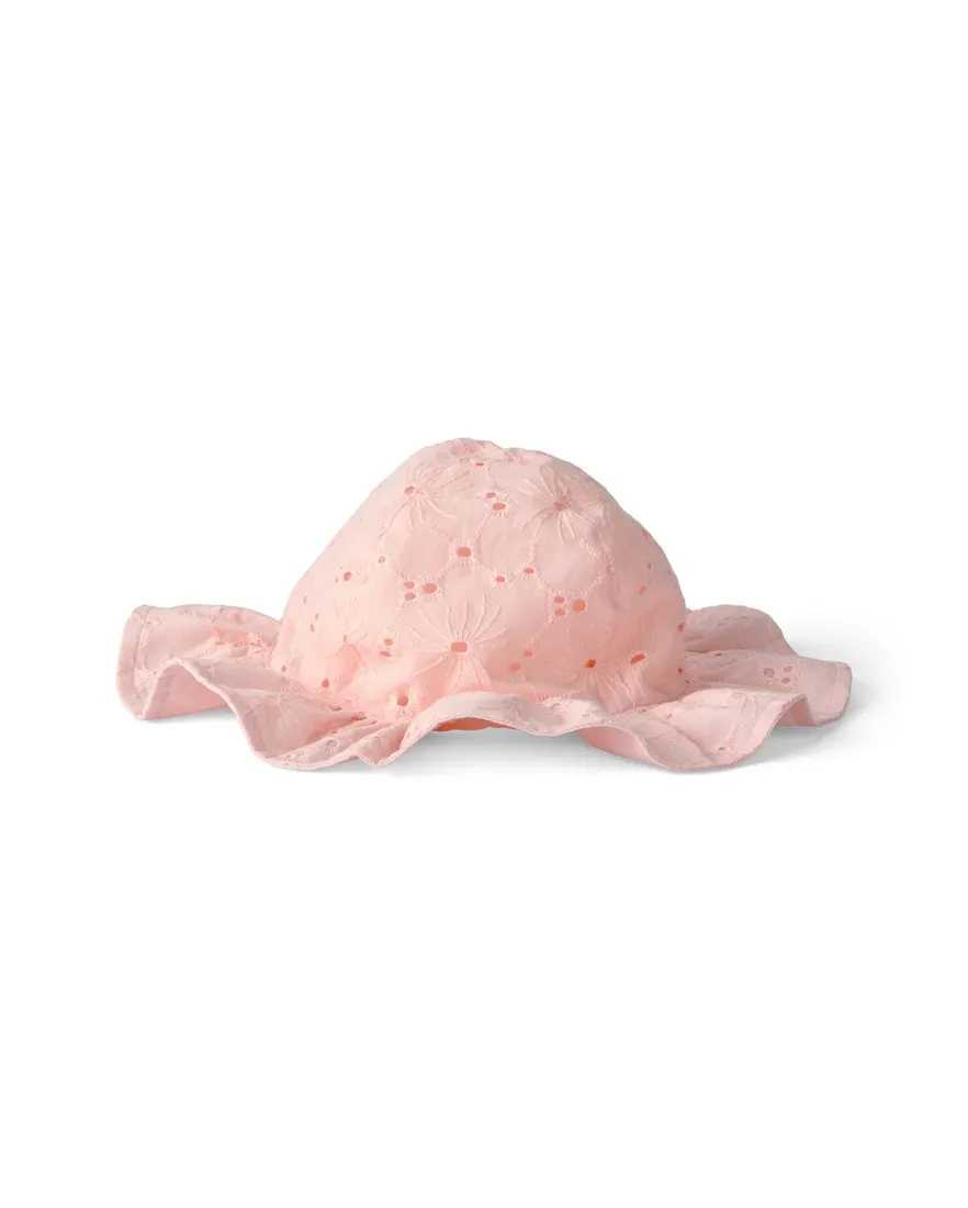 Outra vista de Chapéu bebê bordado floral - Rosa