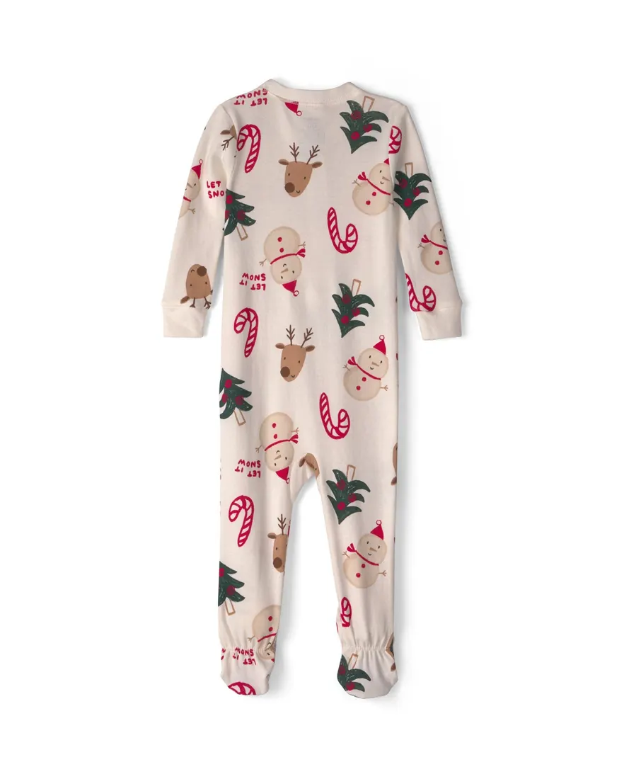 Outra vista de Macacão pijama bebê natalino - Multicor