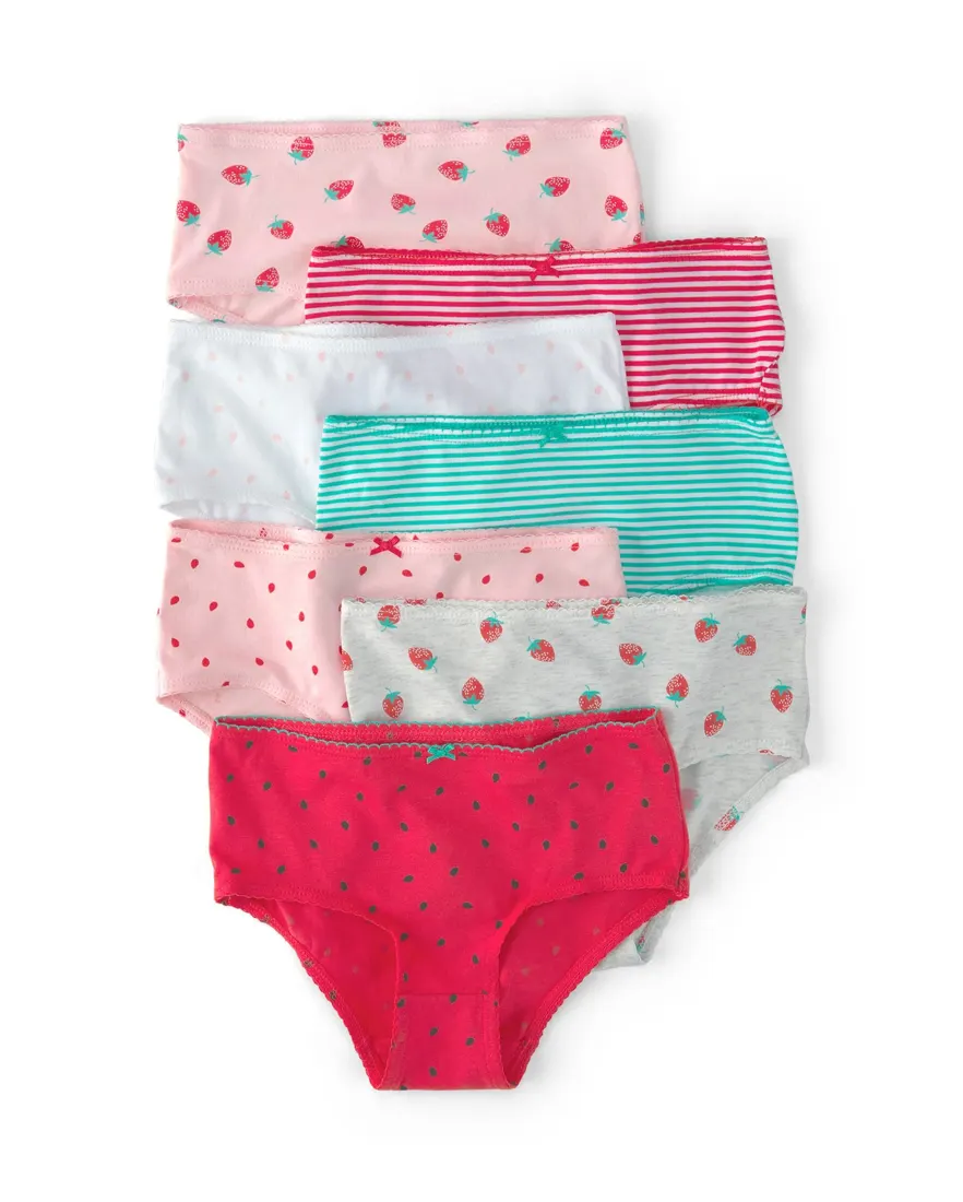 Kit calcinha infantil 7 peças estampadas - multicor