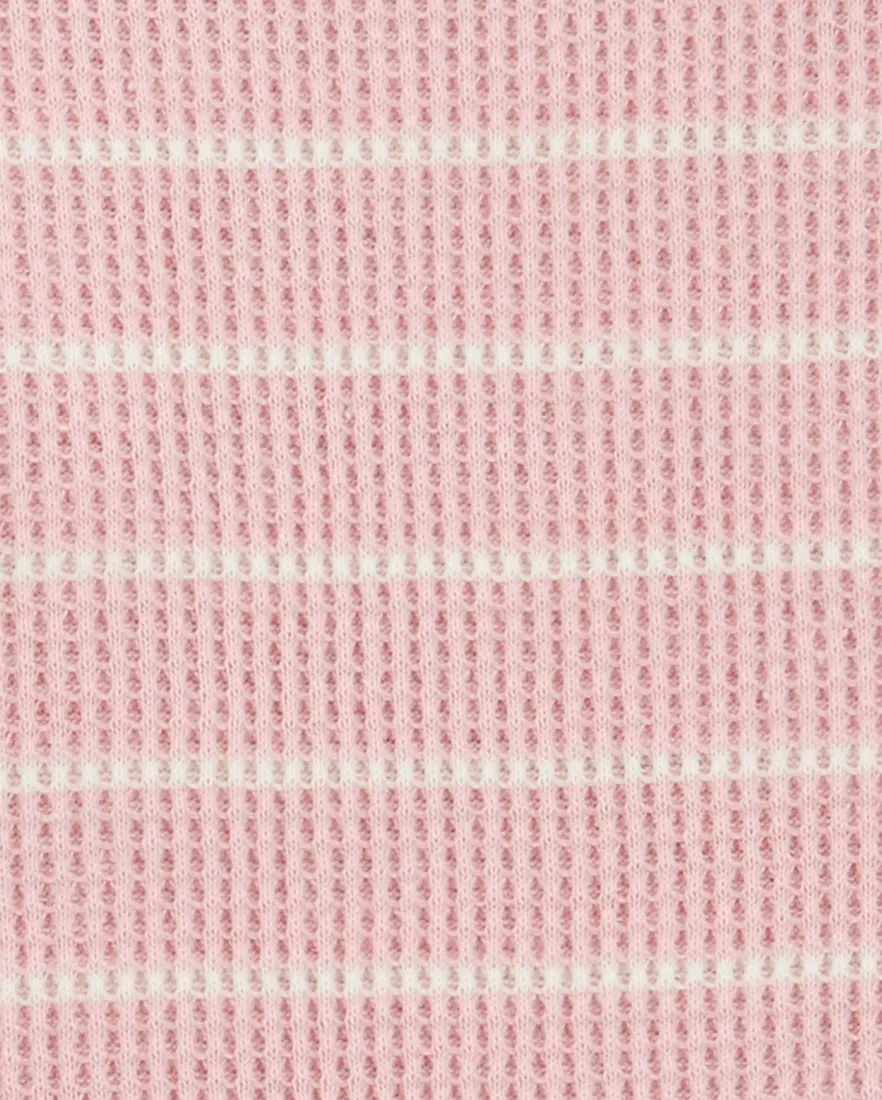 Outra vista de Conjunto longo bebê 2 peças listrado - rosa