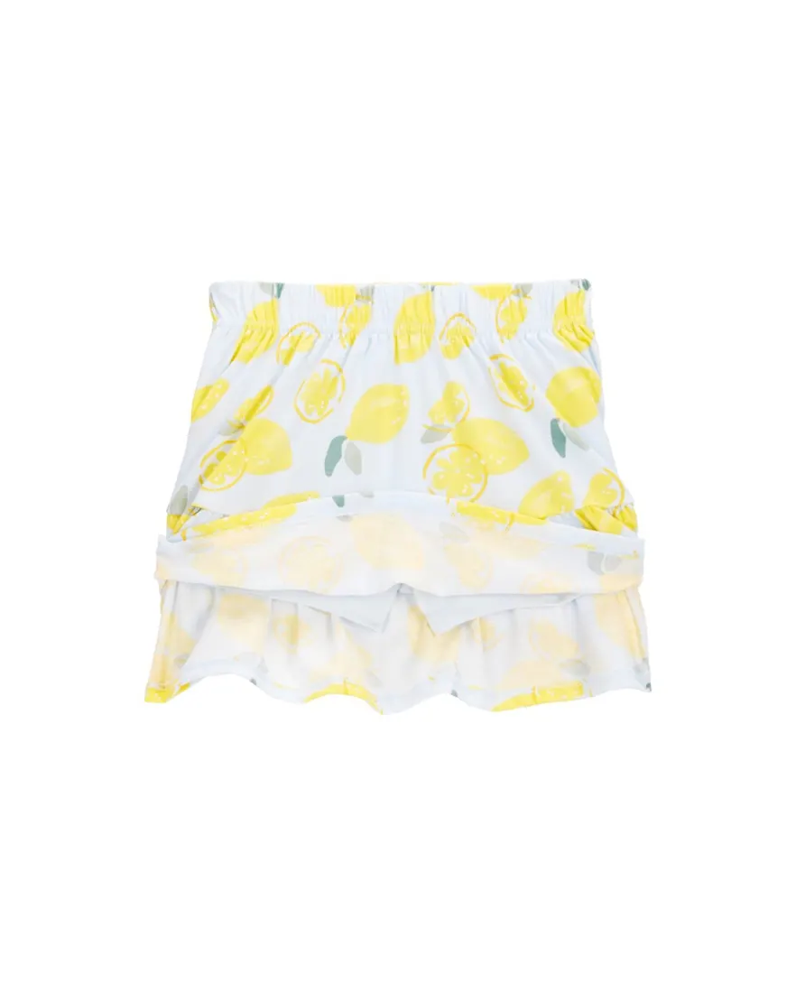 Outra vista de Conjunto curto infantil 2 peças texturizada limão multicor