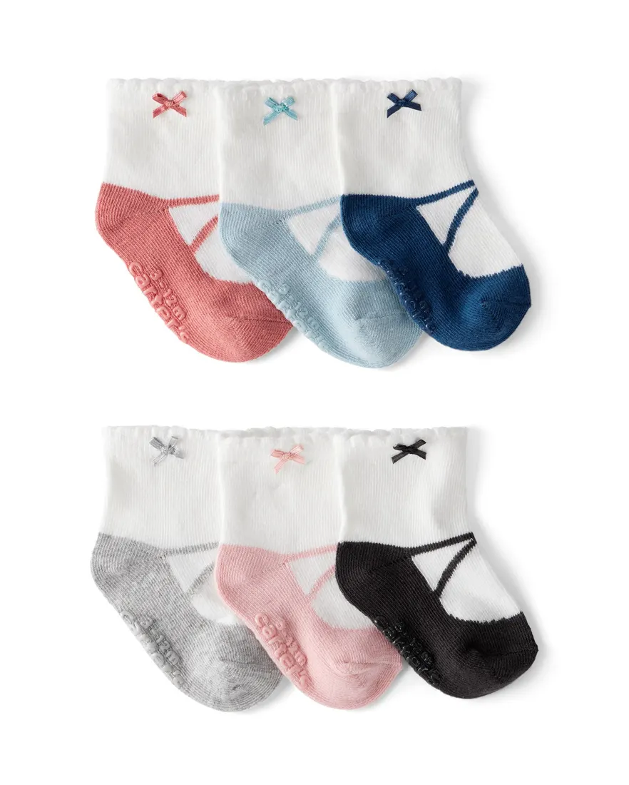 Kit meia bebê 6 pares sapatilha - multicor